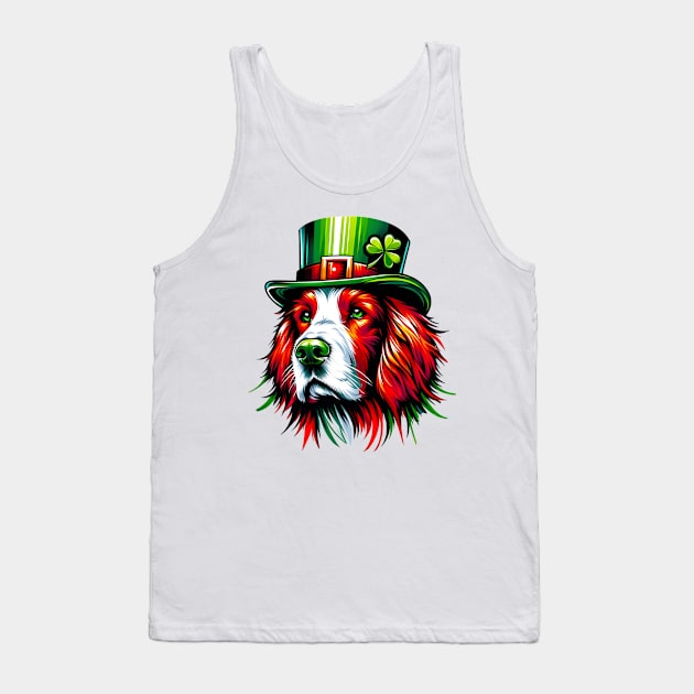 Irish Red and White Setter Celebrates St. Patrick's Day Tank Top by ArtRUs